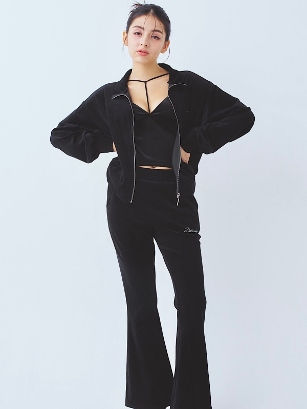 pile flare long pants