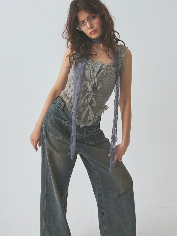 lacy frill tanktop