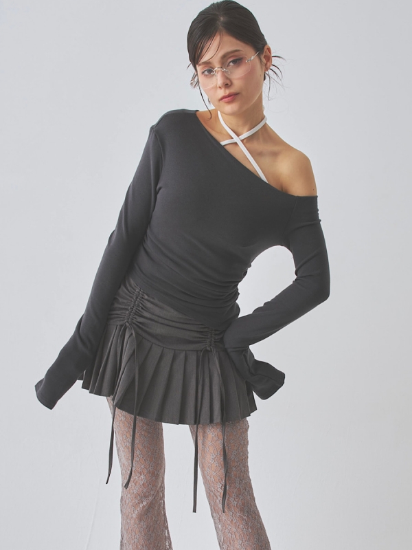 basic one shoulder long T