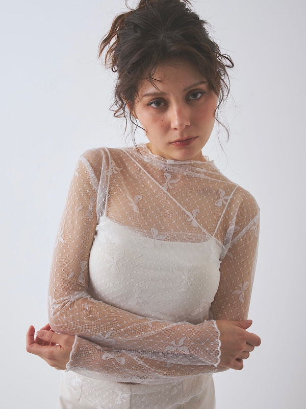 sheer nudie ribbon tops