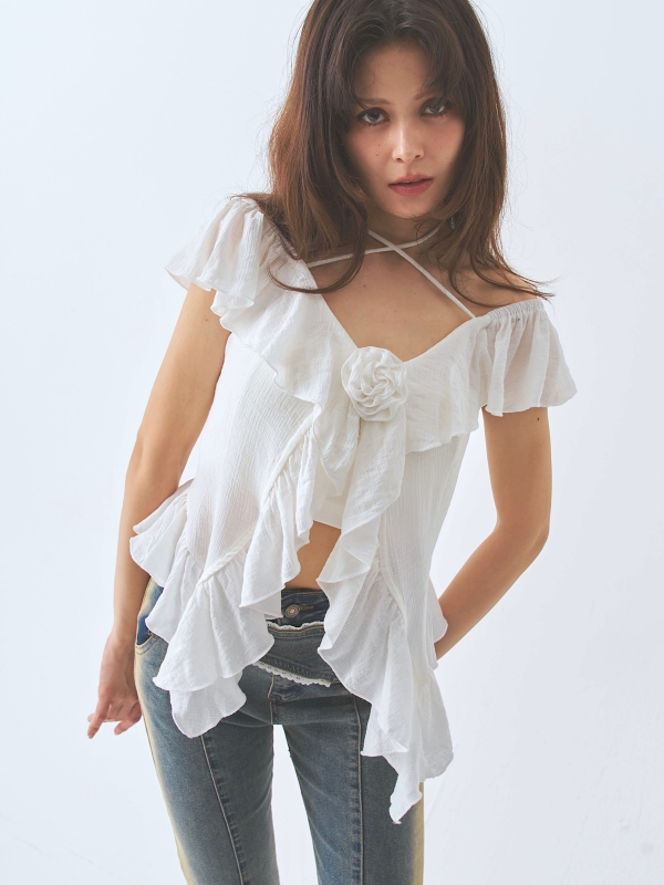 cotton rufflefrill blouse