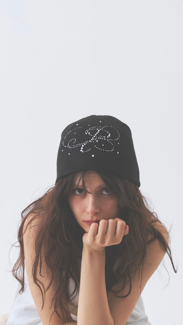 PC rhinestone knit cap